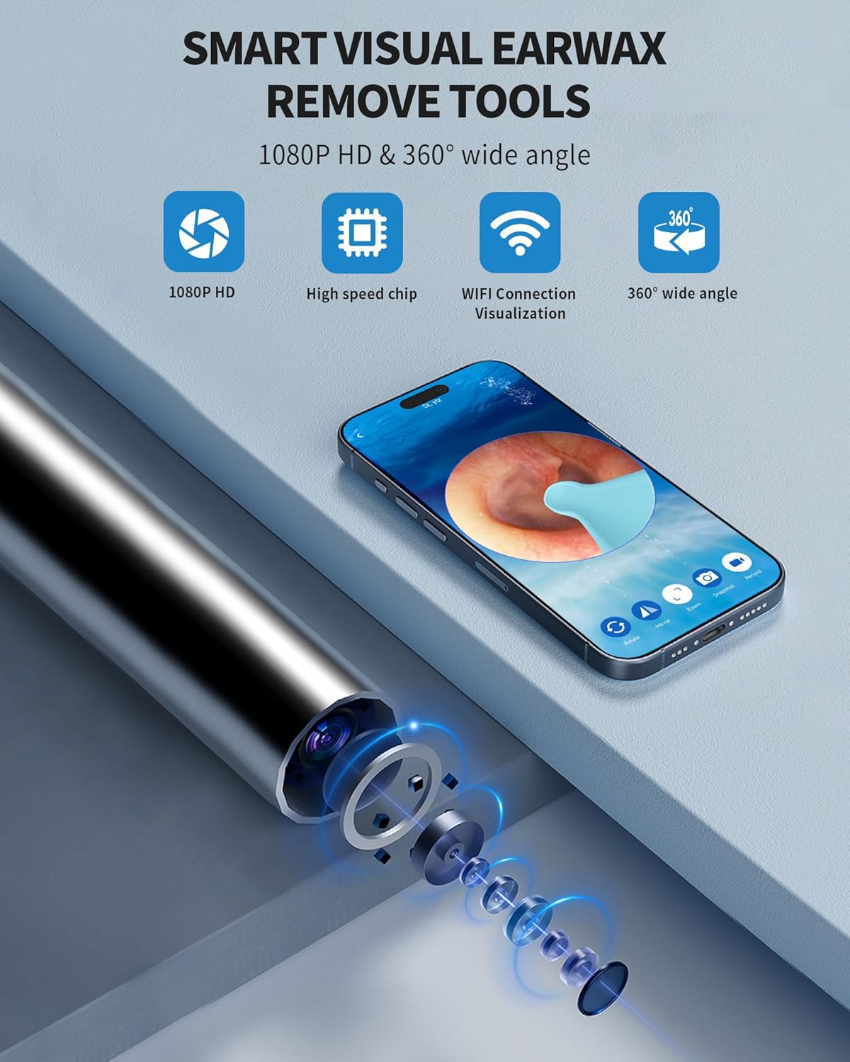 360° Spine Ear Cleaner ✨ 1080P HD Camera + 6 LED Lights 💡 Real-Time Earwax Rescue for iOS/Android 🔥 8-Piece Pro Kit & Kid-Safe Design 🌟 #EarHack #OddlySatisfying 360° Spine Ear Cleaner ✨ 1080P HD Camera + 6 LED Lights 💡 Real-Time Earwax Rescue for iOS/Android 🔥 8-Piece Pro Kit & Kid-Safe Design 🌟 #EarHack #OddlySatisfying
